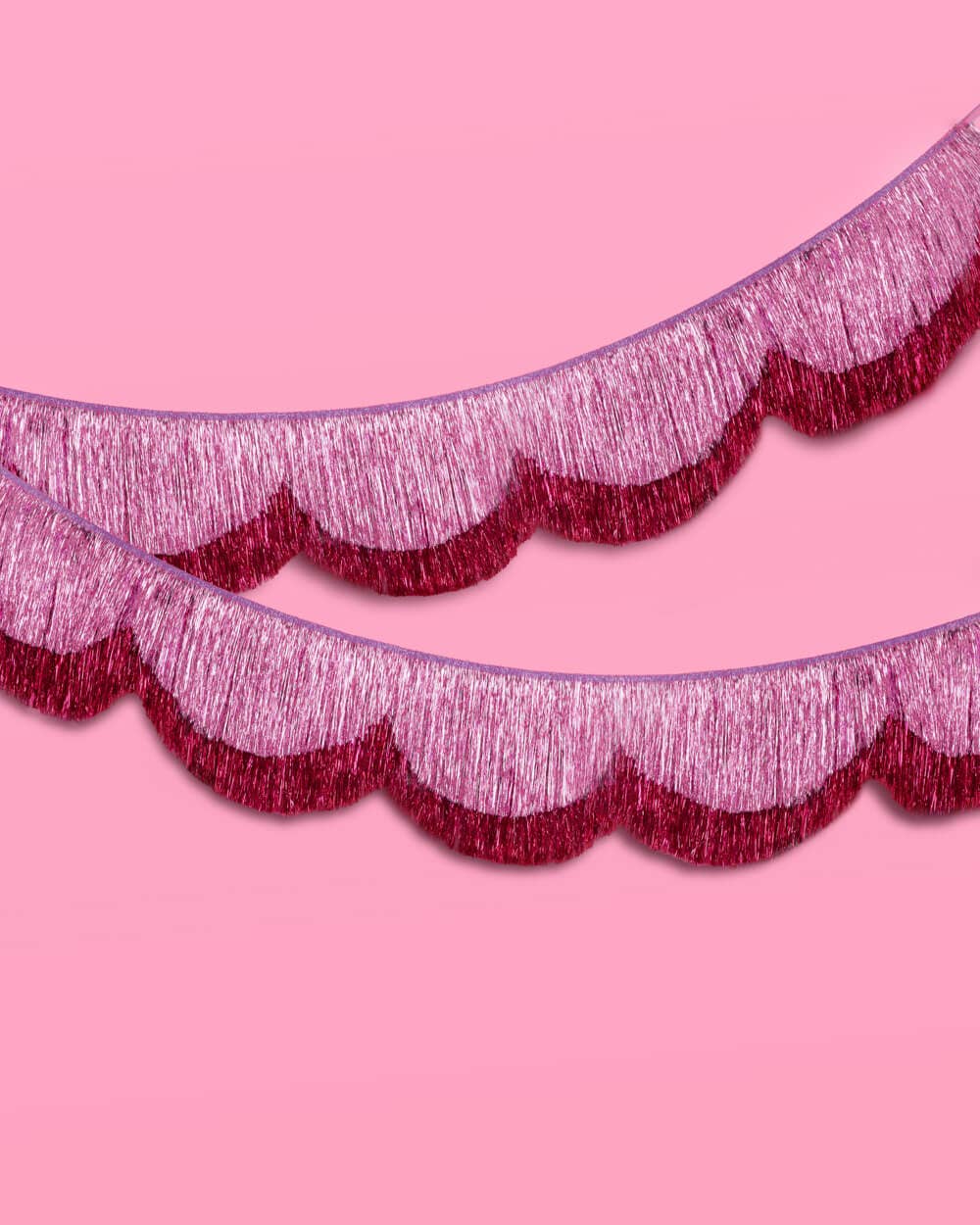 Tickled Pink Fringe 5" Scalloped Banner, purple kids