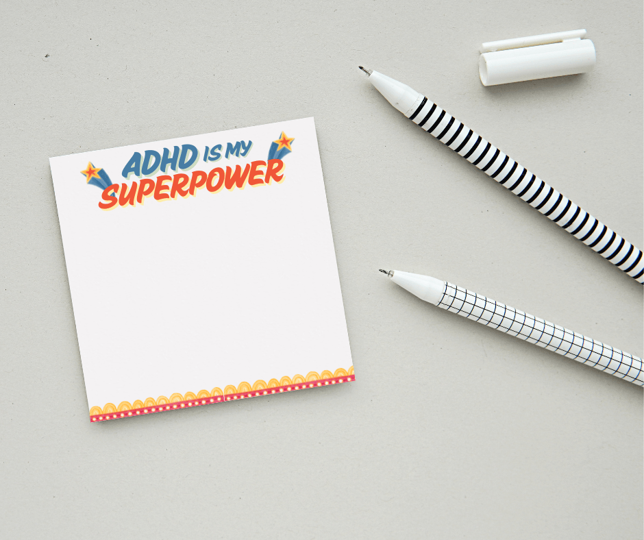 ADHD Is My Superpower Sticky Notes – Funny Shooting Star Notepad for Neurodivergent Minds