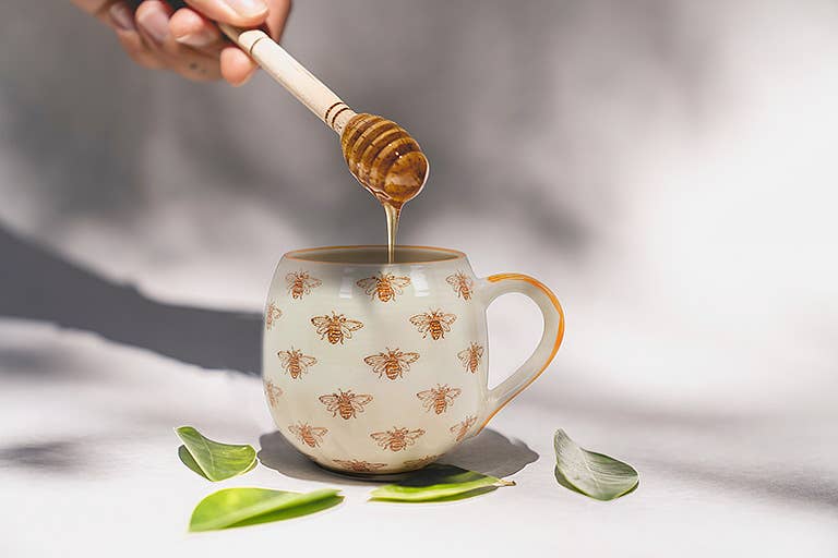 Allover Insect Ball Mug-5"L(16oz): Yellow