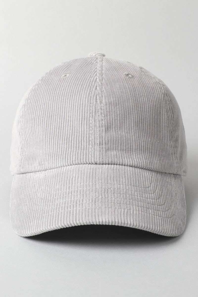 Corduroy Adjustable Cotton Baseball Cap Dad Hat: BLUEGREY / One Size