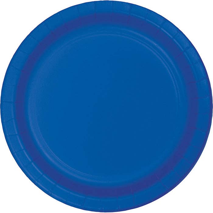 Cobalt Blue Value Friendly Paper Dessert Plates, 8/Pkg