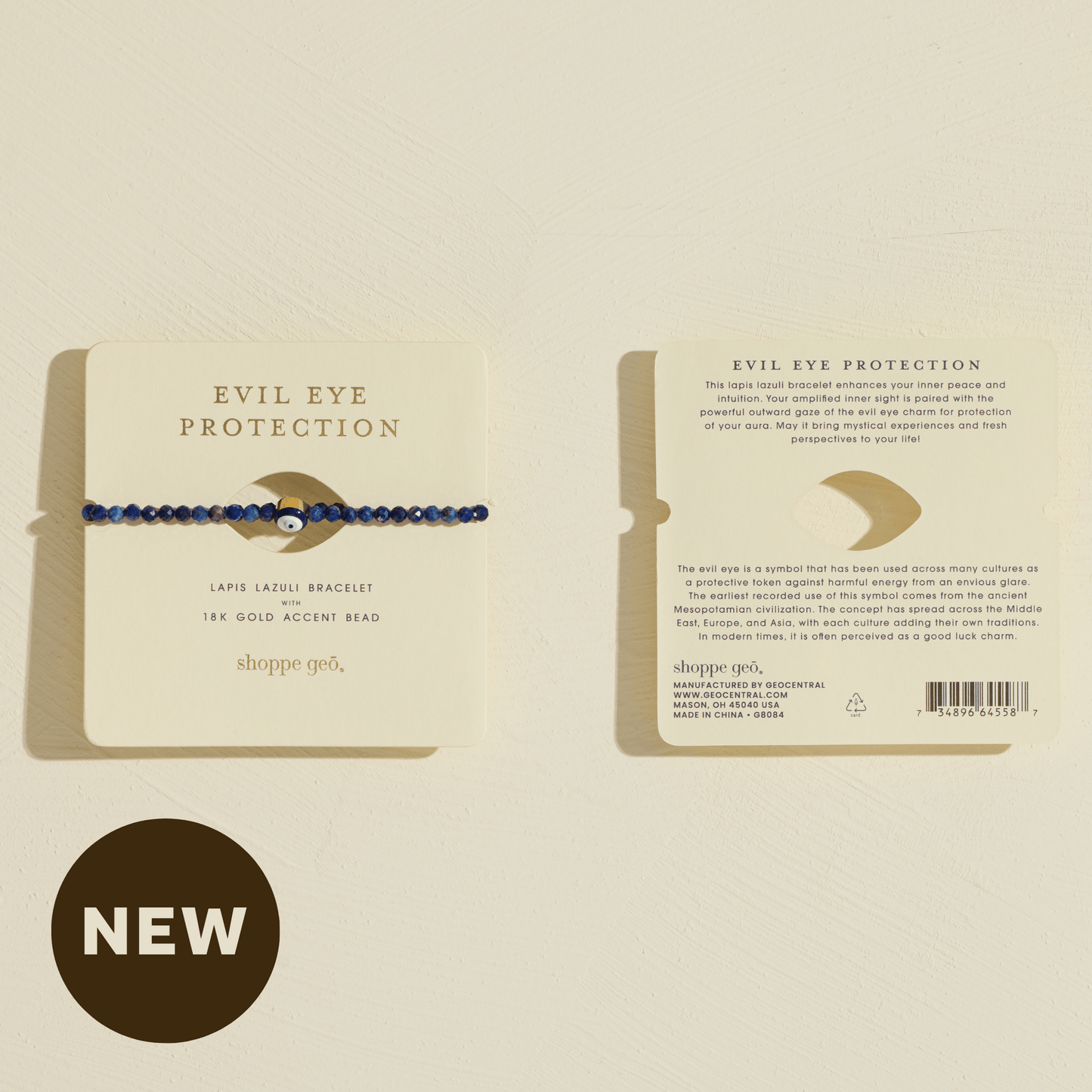 Evil Eye Protection Bracelet – Lapis Lazuli (4mm)