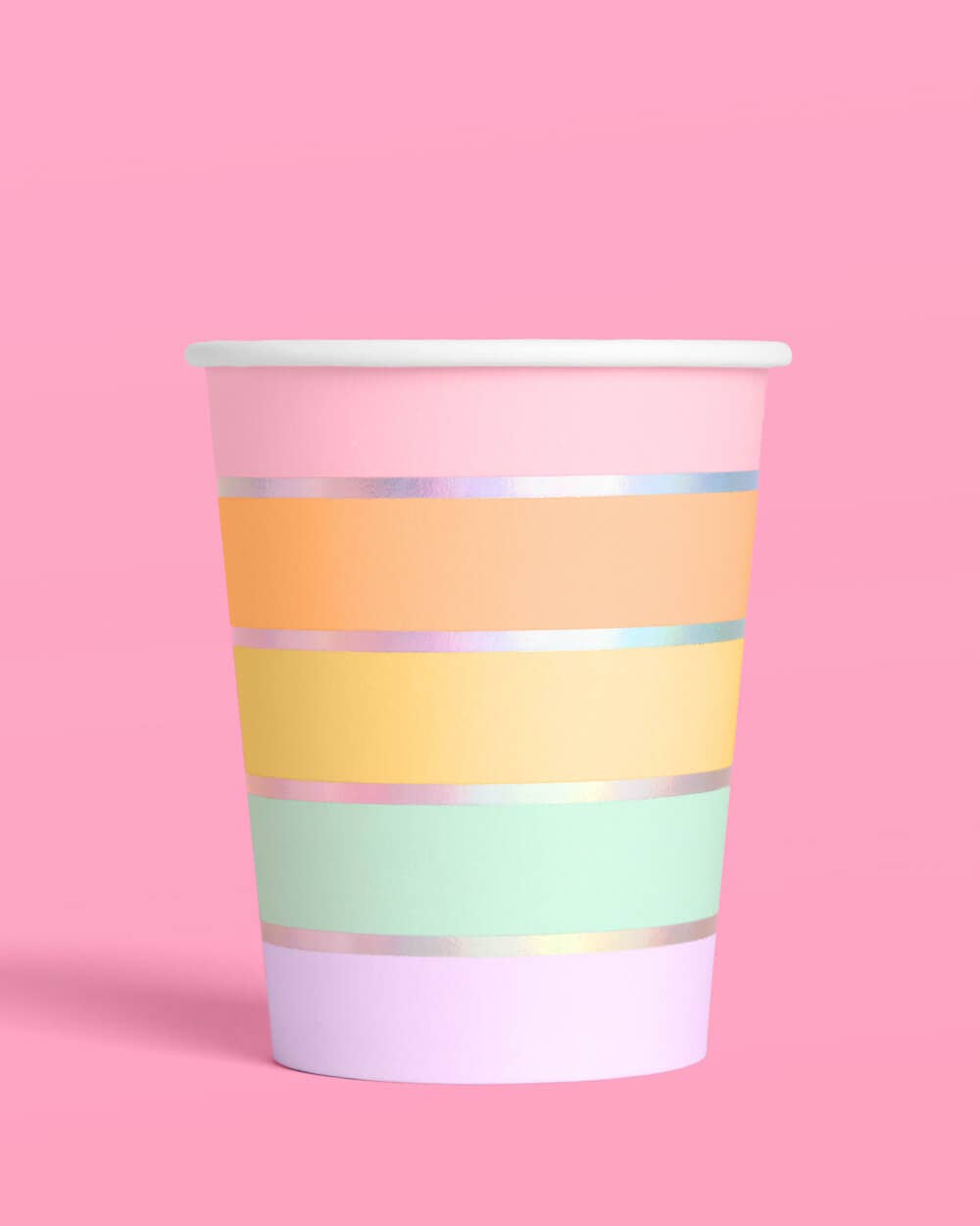 Rainbow Cups - 24 paper cups, Pastel Birthday Party