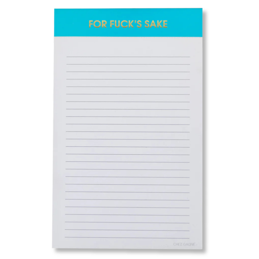 For Fuck's Sake Notepad - Lined Notepad - Perforated Sheets - Bright Blue