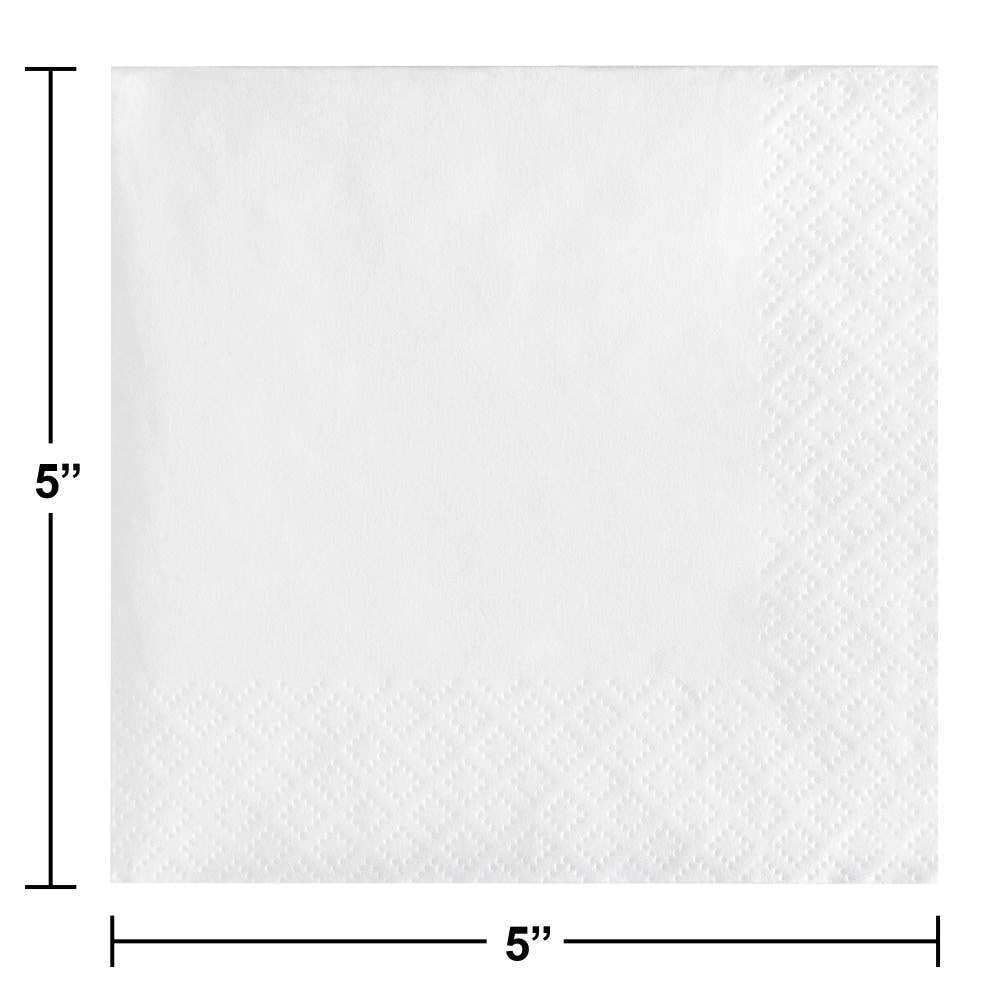 White Value Friendly Beverage Napkins, 20/Pkg