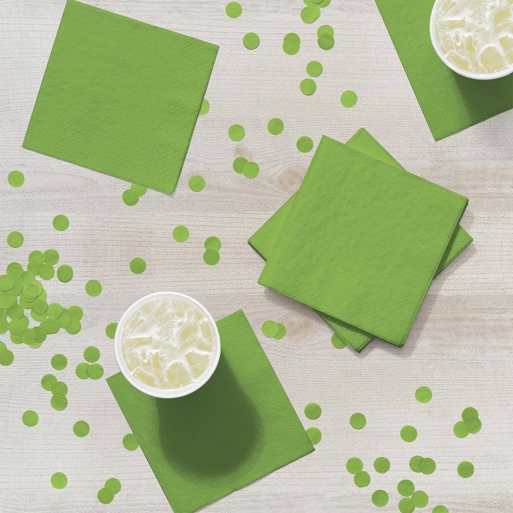 Fresh Lime Green Value Friendly Beverage Napkins, 20/Pkg