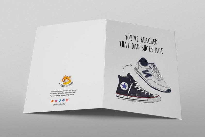 Dad Shoes Age - Funny Birthday Card