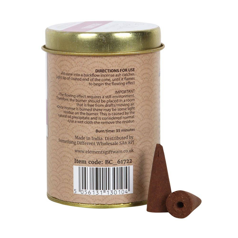 Tin of  Elements Patchouli Jumbo Backflow Cones