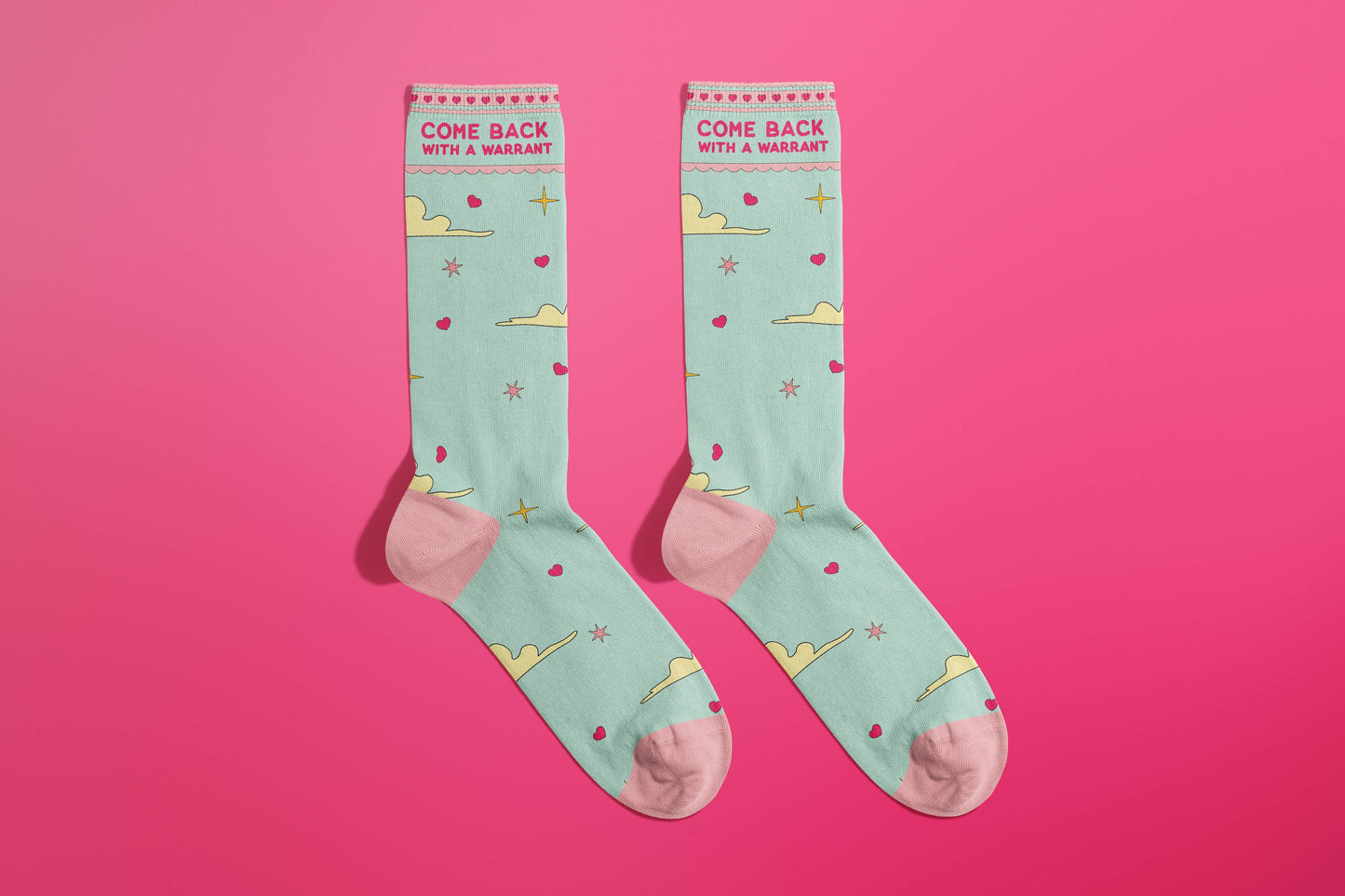 Come Back With A Warrant Socks (funny sock, gifts