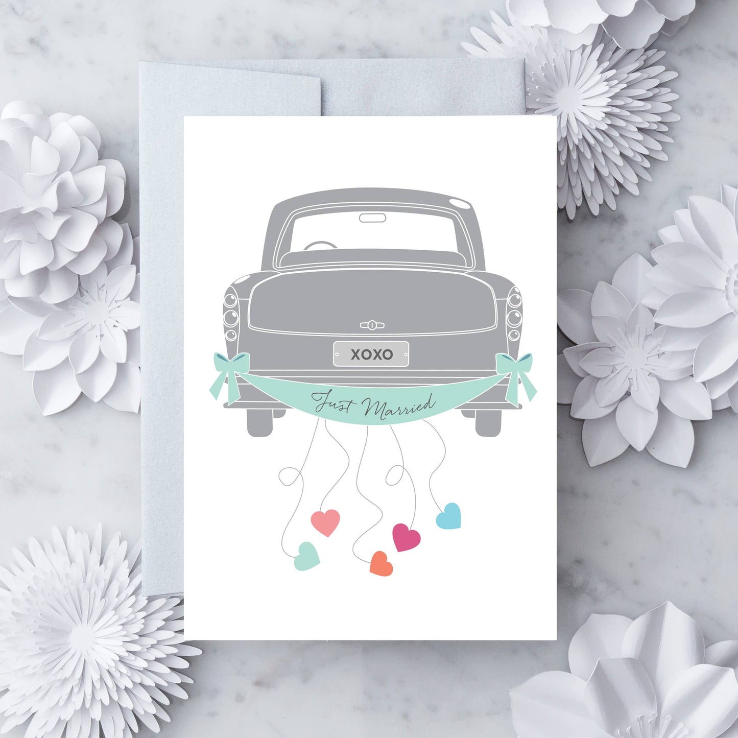 "Just Married” Wedding Greeting Card 