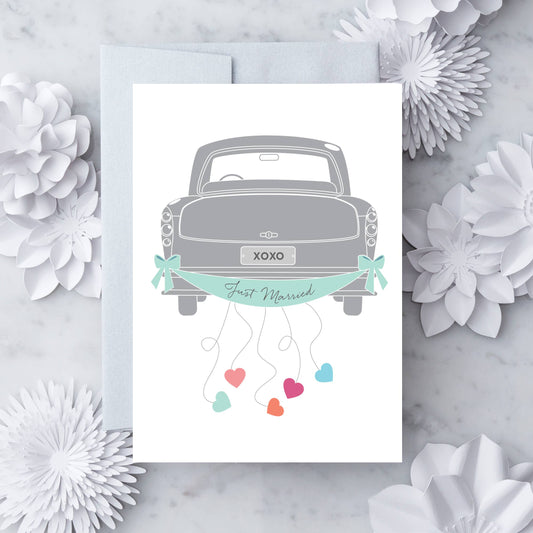 "Just Married” Wedding Greeting Card 