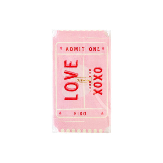 Love Ticket Shaped Dinner Paper Napkin