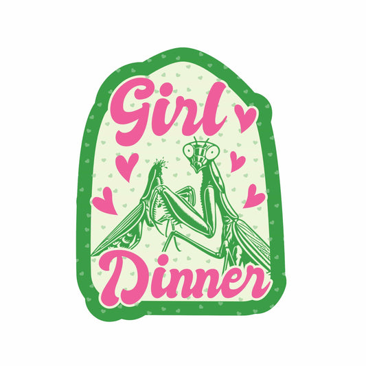 Girl Dinner Praying Mantis Sticker
