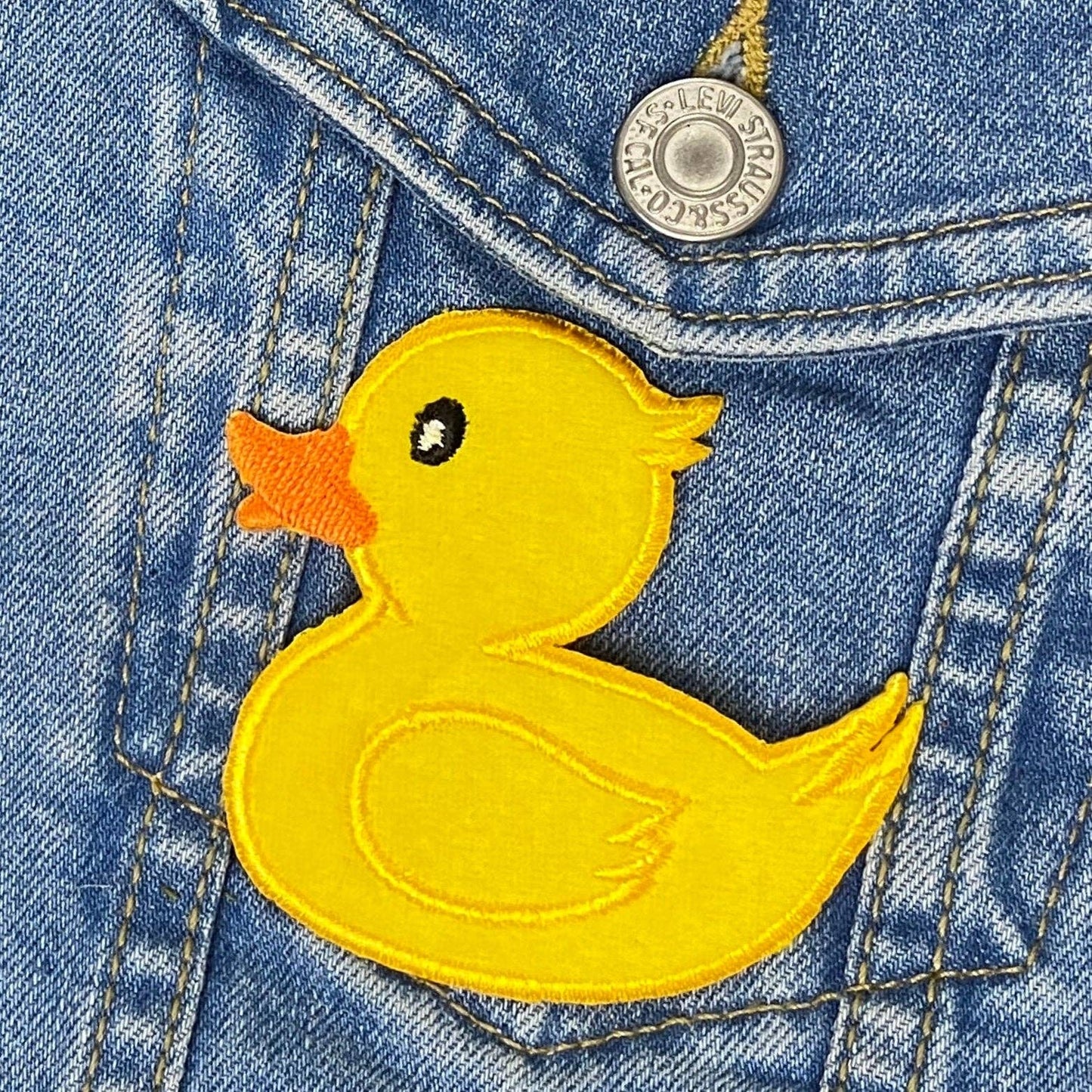 Yellow Duck, Rubber Duckie Ducky, Facing Left or Facing Right, - Iron on Patch: Facing Left