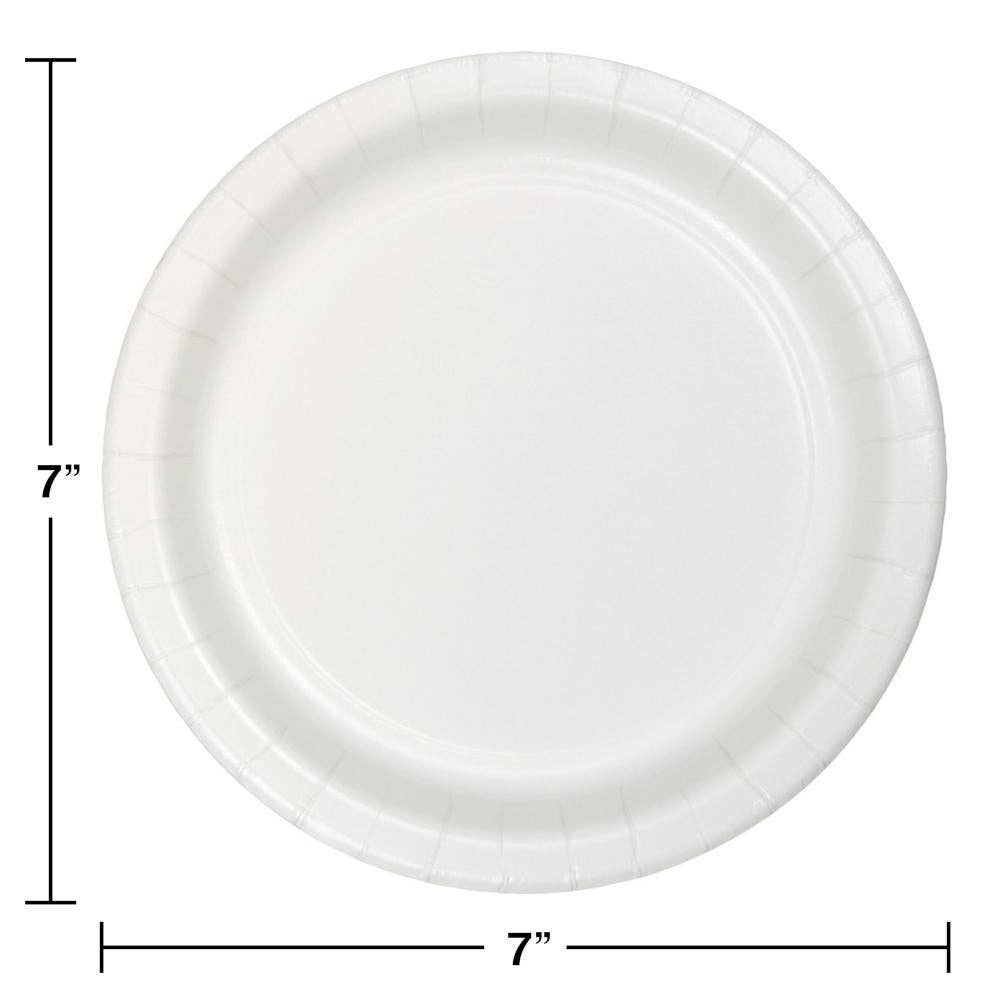 White Value Friendly Paper Dessert Plates, 8/Pkg