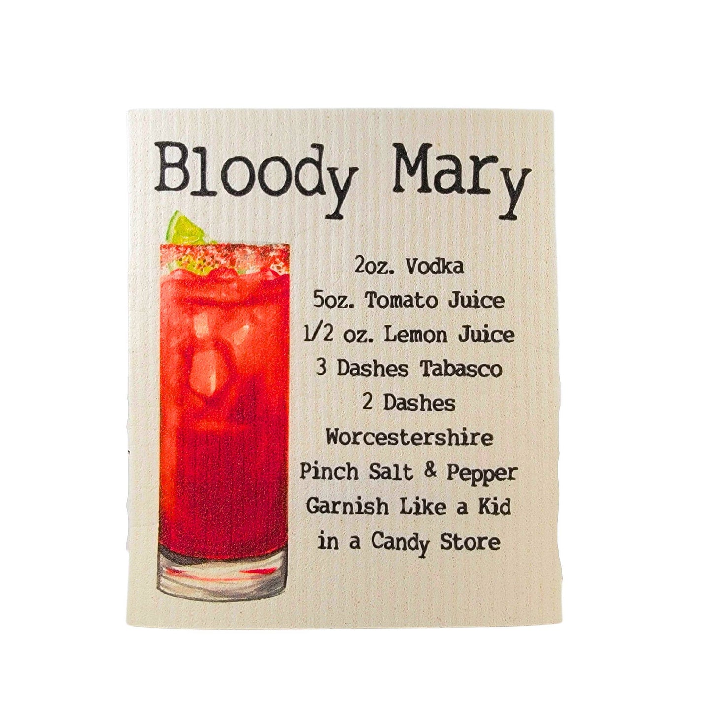 Bloody Mary Bar Towel - Swedish Dishcloth Summer Dish Cloth