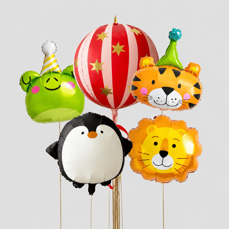 Party Animal Balloons: 22" Star Red Stripe Ball / One Size
