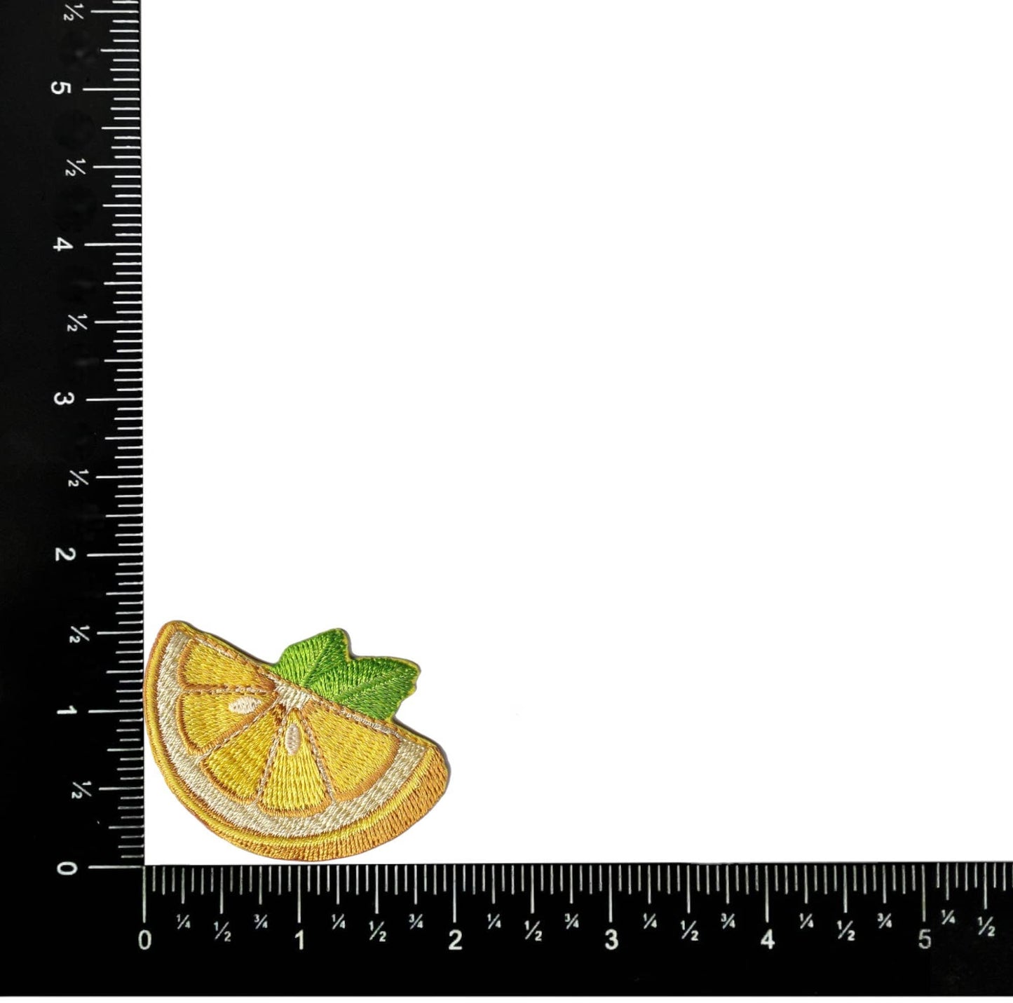 Lemon Wedge, Fruit, Food, Embroidered, Iron on Patch