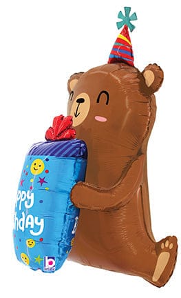 34" Birthday Smiley Gift Bear Balloon