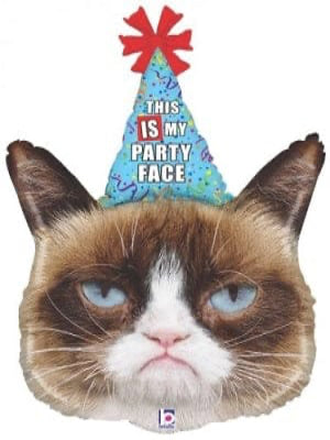 36" Grumpy Cat Party Face Balloon