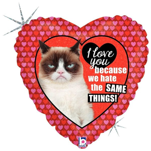 18" I Love You Because… Grumpy Cat Balloon