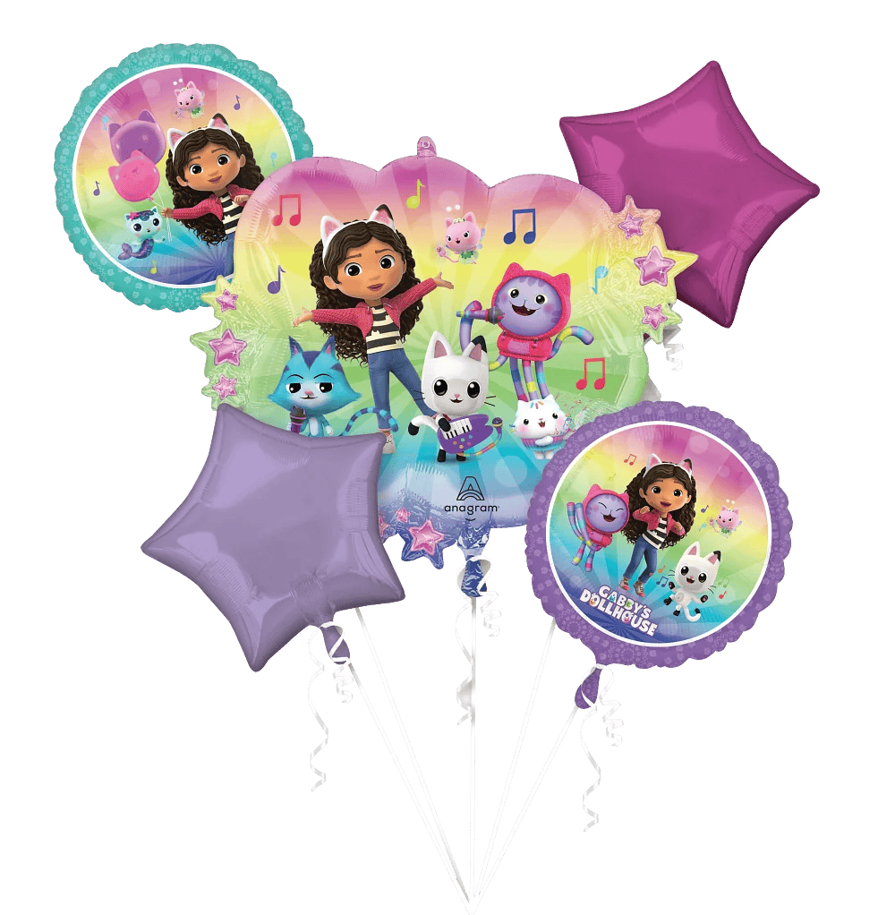 Gabby's Dollhouse Music Notes Bouquet Balloon