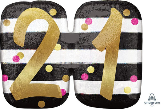 25" Pink & Gold 21 Birthday Balloon