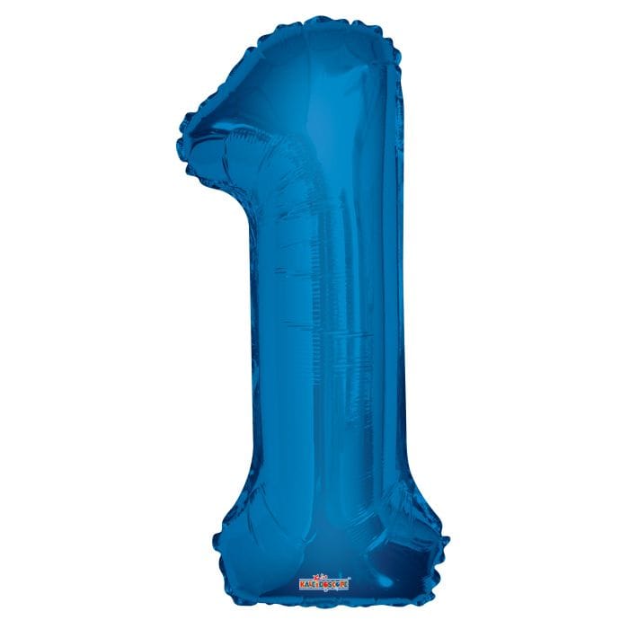Silver/ Blue/ Black Foil Number Balloon