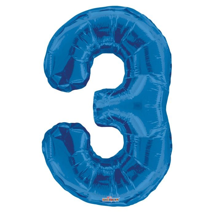 Silver/ Blue/ Black Foil Number Balloon