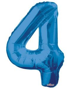 Silver/ Blue/ Black Foil Number Balloon