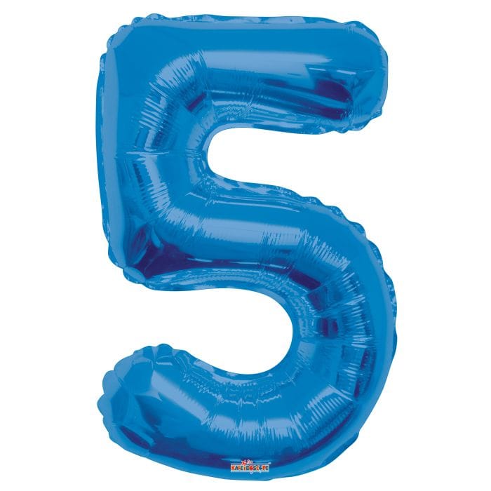Silver/ Blue/ Black Foil Number Balloon