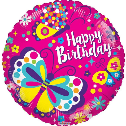 18” Butterfly Happy Birthday Balloon
