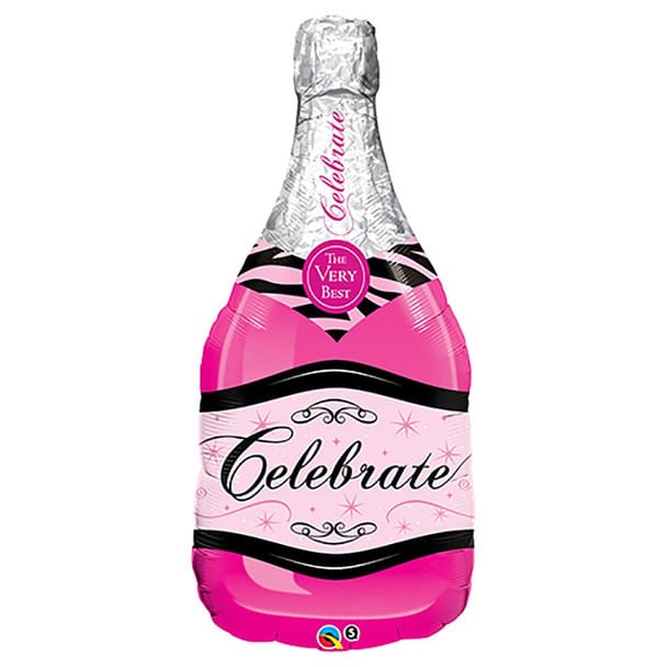 39" Celebrate Pink Bottle Balloon
