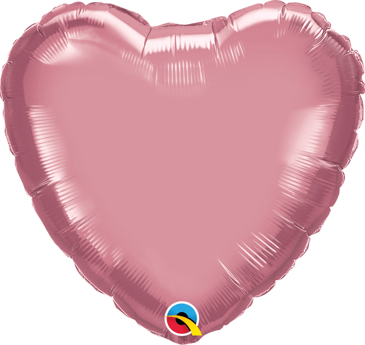 18" Mauve Chrome Heart Balloon