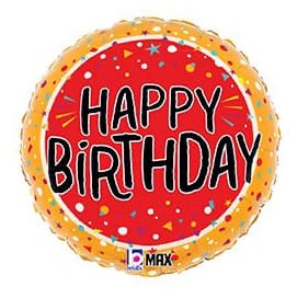 18" Happy Birthday Confetti Fun Balloon