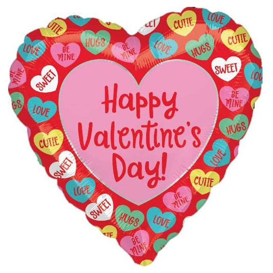 18" Happy Valentine’s Day Conversation Hearts Balloon