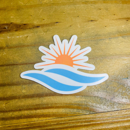 Sunset Over Water Waves Sticker