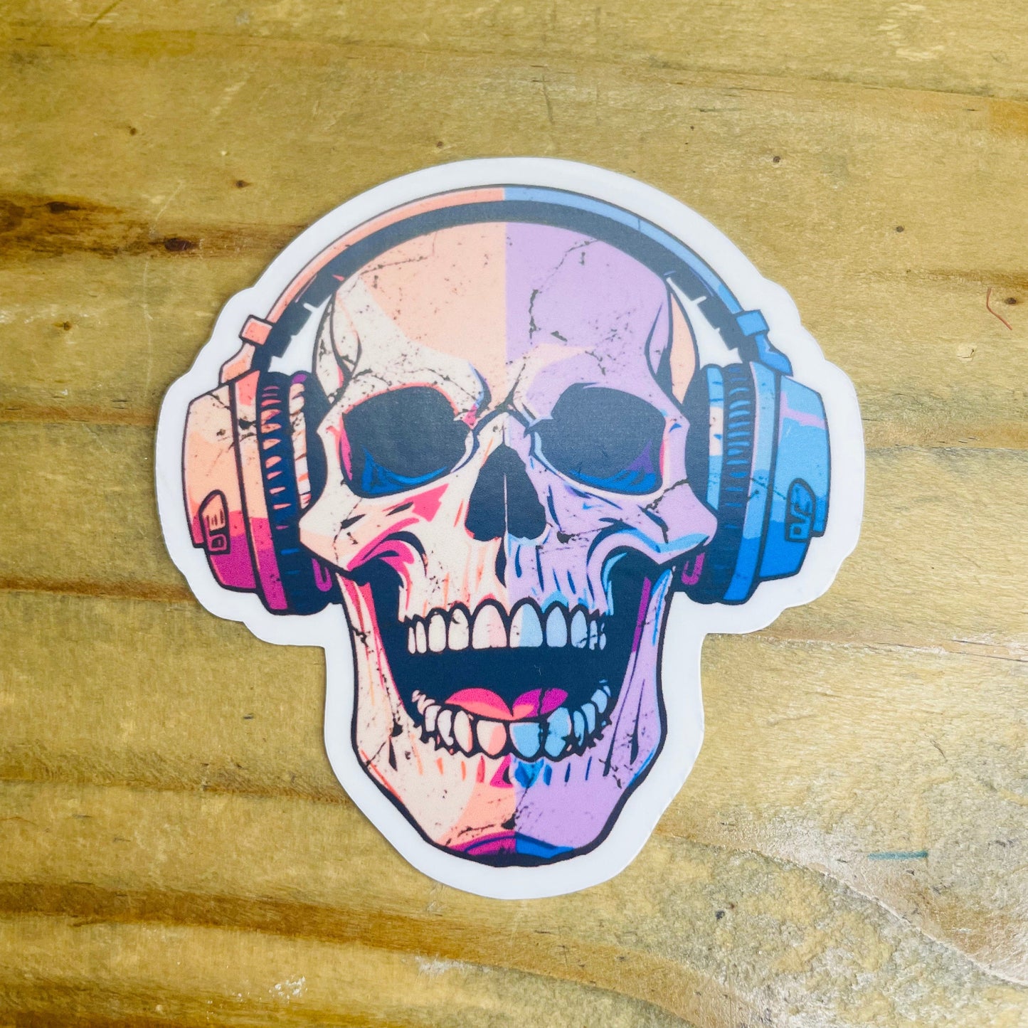 Skull w/ Headphones Sticker
