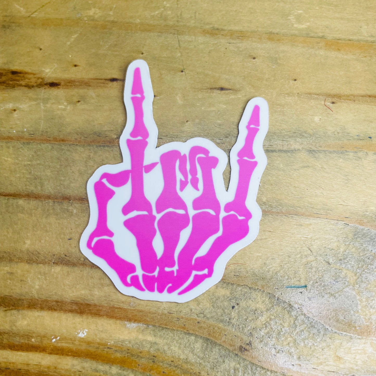 Pink Skeleton Hand Sticker