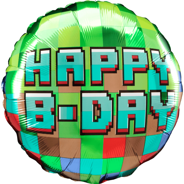 18" Happy B-Day Pixel Party Balloon