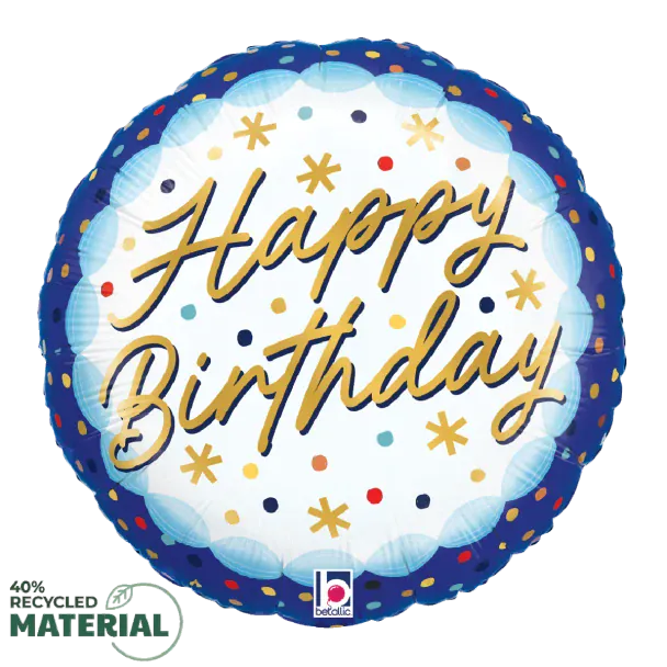 18" Happy Birthday Party Confetti Balloon