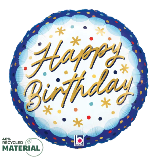 18" Happy Birthday Party Confetti Balloon