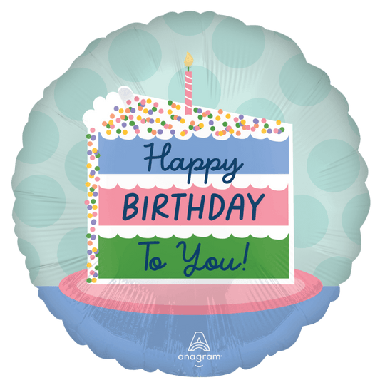 18" Happy Birthday To You Cake Balloon