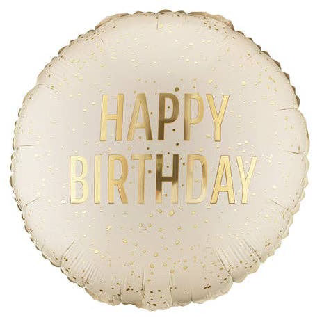 18” Happy Birthday Cream Balloon