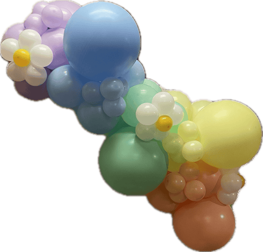 Rainbow Daisy Balloon Garland