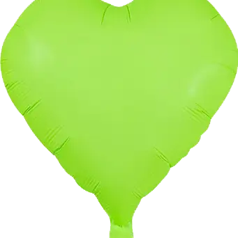 18" Neon Green Heart Balloon