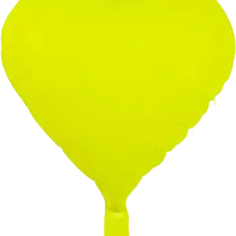 18" Neon Yellow Heart Balloon