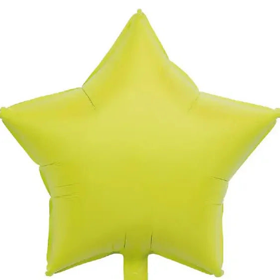 18" Neon Yellow Star Balloon