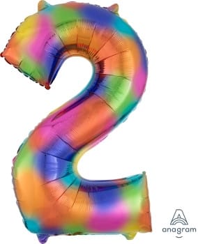 Rainbow Splash Foil Number Balloon