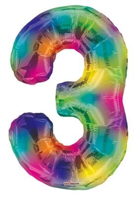 Rainbow Splash Foil Number Balloon